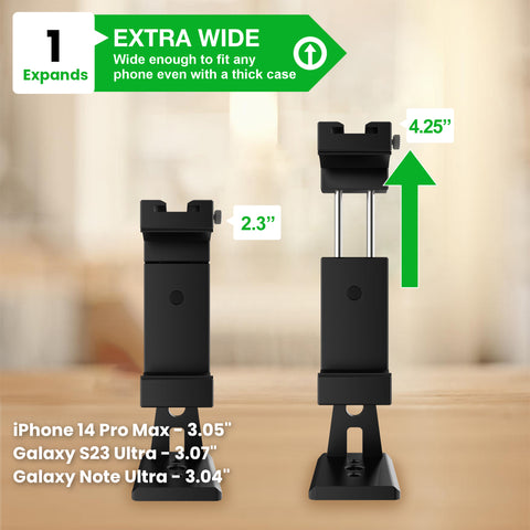 11 Tripod Mount with Phone Holder for iPhone, Galaxy, and Note