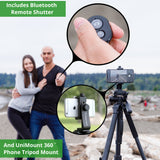 kobratech apex a70 tripod for phone and camera with phone mount and bluetooth remote shutter