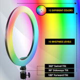 kobratech milite rgb ring light colors brightness levels