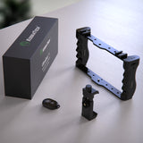 kobratech ultragrip pro iphone camera stabilizer for video recording with phone holder and bluetooth remote shutter rig cage iphone filming accessories