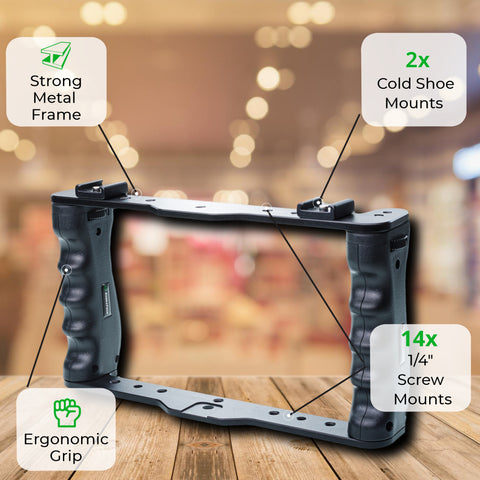 Suporte E Estabilizador De Mão Vivitar Action Sports Grip VIVVPT200V Para Dslr E Smartphone Com Controle Remoto Suporte E Estabilizador De Mão Vivitar Action Sports Grip VIVVPT200V Para Dslr E Smartphone Com Controle Remoto